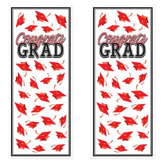 Beistle Congrats Grad Door Covers, 2ct. in Red | 6ft x 30" | Michaels®